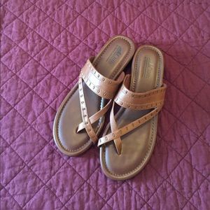 brown studded sandals